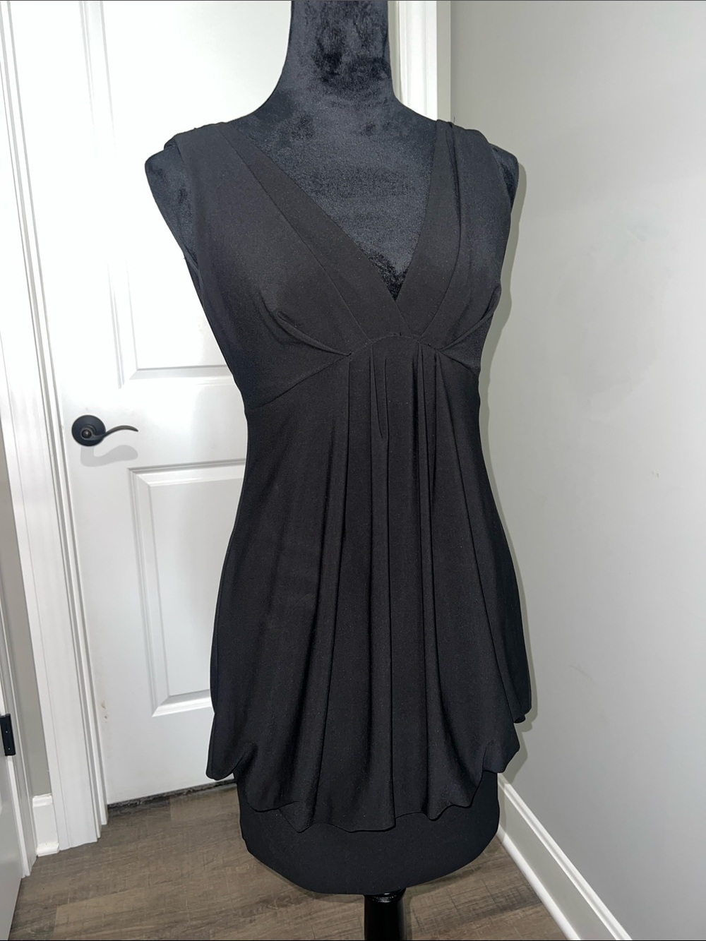 Tiana B. Sleeveless Black V-Neck Tunic